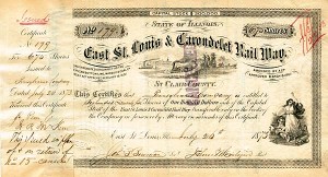 East St. Louis and Carondelet Railway Co. - Stock Certificate